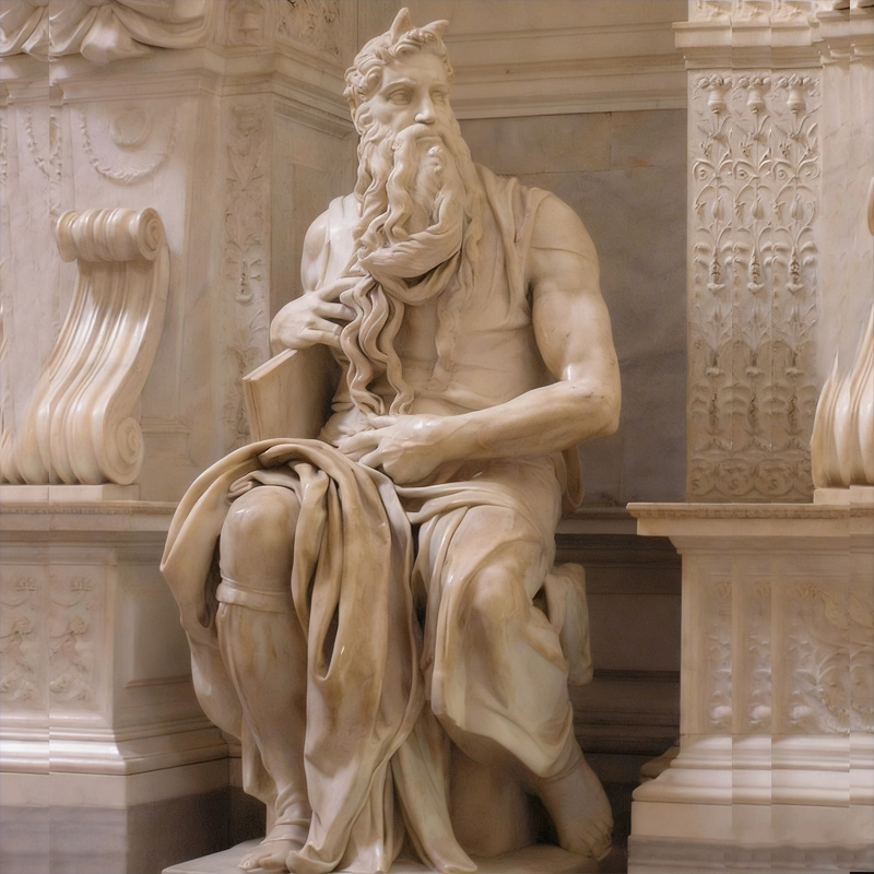 Klassisk marmor mänsklig skulptur Sittande staty