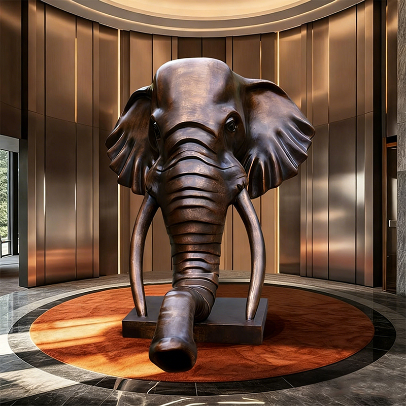 Skulptur för elefanthuvud