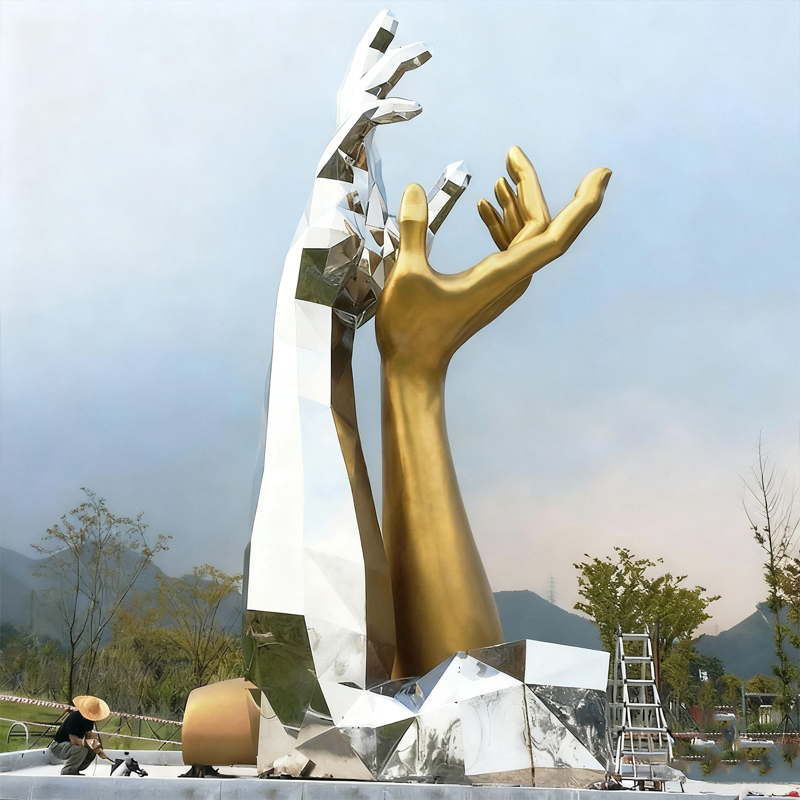 Utomhus abstrakt rostfritt stål konstskulptur