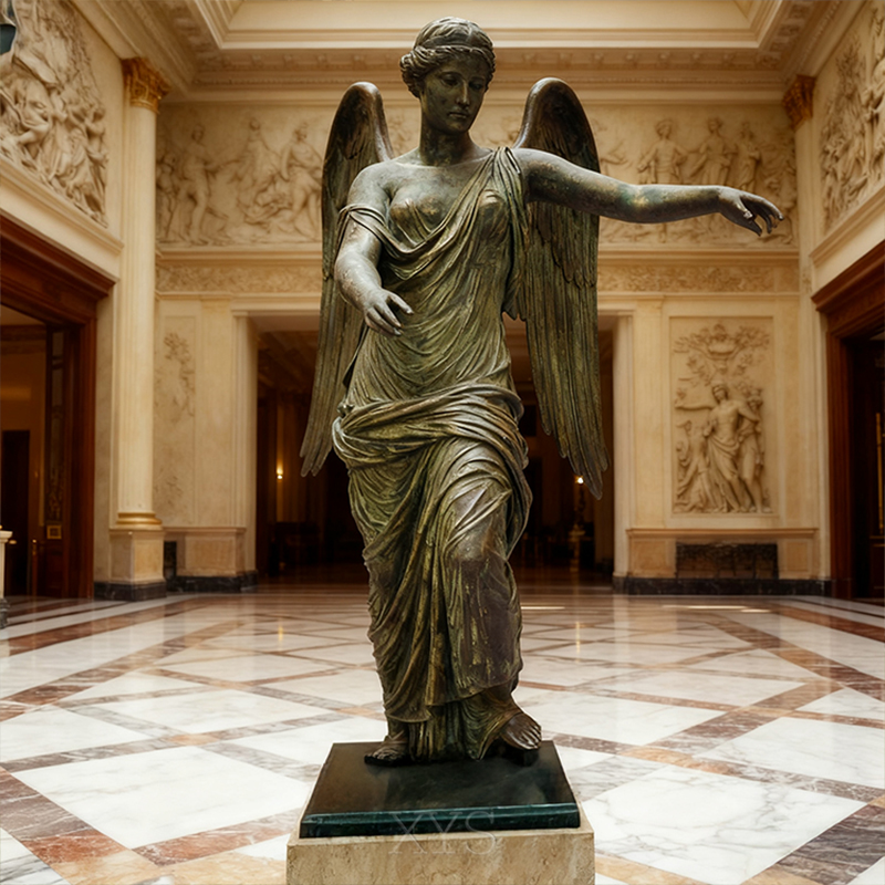 Brons inomhus bevingad Nike gudinna skulptur