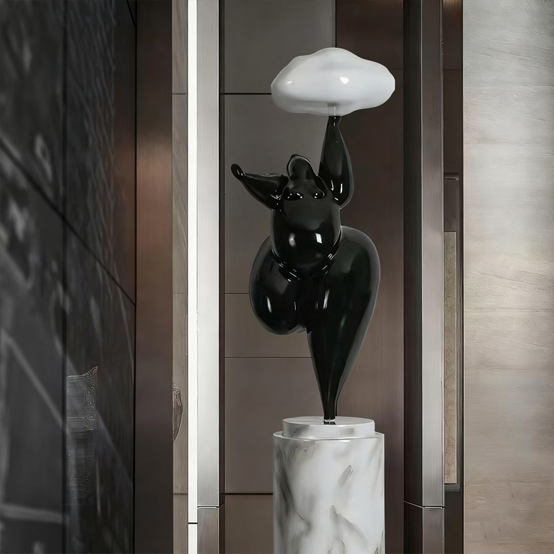 Molnlyftande dekorativ dekorativ skulptur i glasfiber