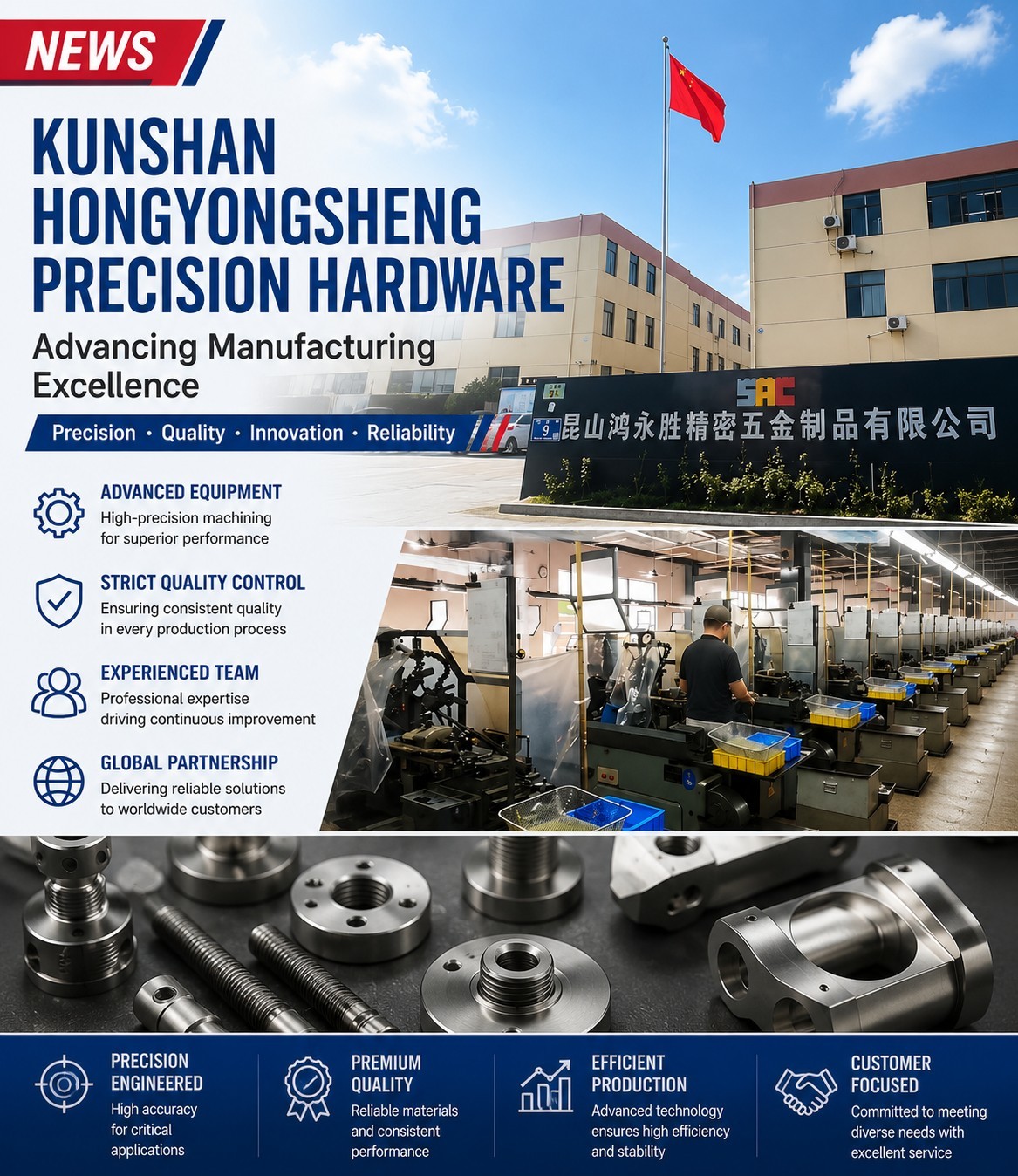 Hur utökar Kunshan Hongyongsheng Precision Hardware sin tillverkningsstyrka?